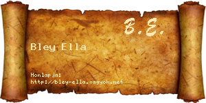 Bley Ella névjegykártya